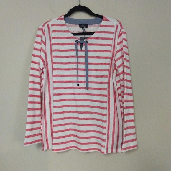 Jones NY French Terry Pullover Sweatshirt Top - Picture 6 of 10